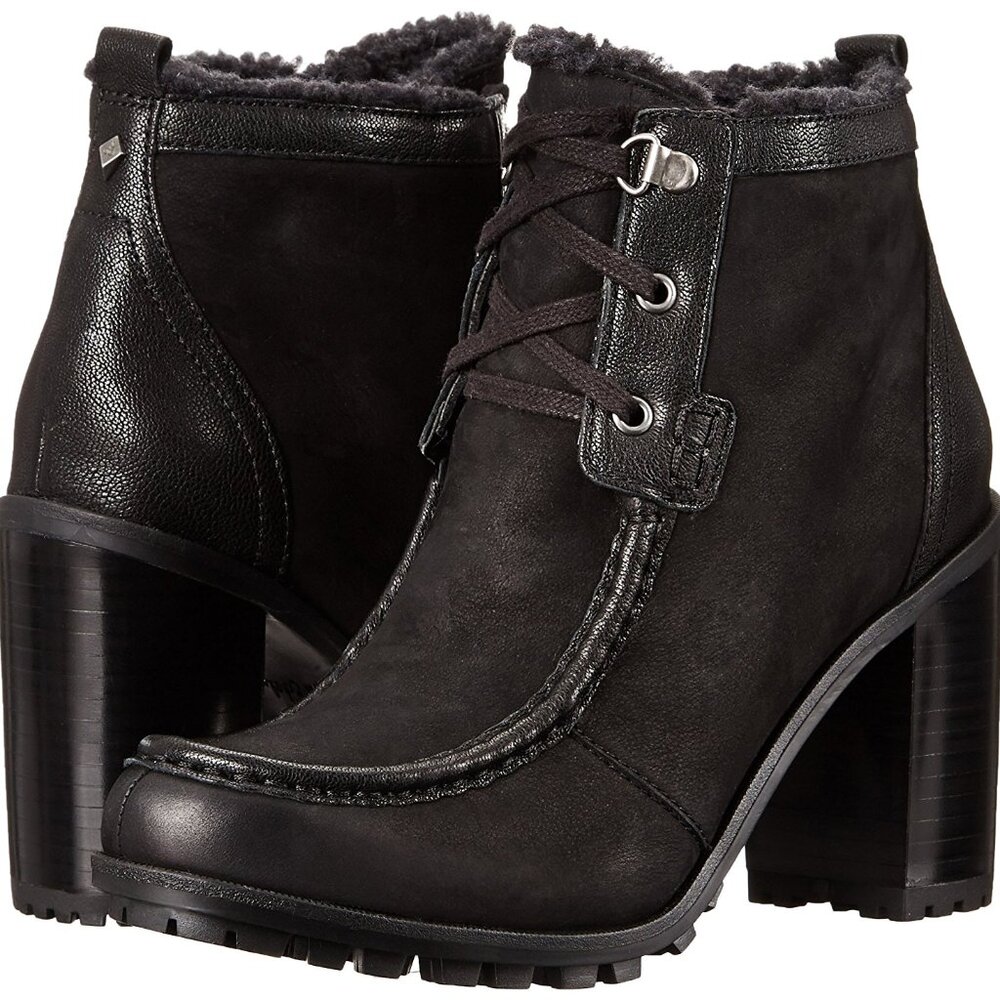 Sam Edelman Women's Madge Leather Winter Boots Black Sz 9.5M